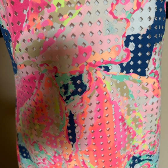 Lilly Pulitzer Sleeveless Colorful Lined Dress With Zip Up Back. Size Medium - Picture 8 of 9